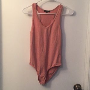 Pink v neck bodysuit